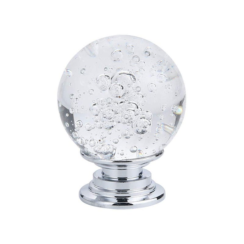 IEIK 10 PCS Crystal Cabinet Knobs Round Glass Bubbles Knobs Smooth Drawer Pulls Handle for Home, Cabinet, Drawer and Dresser with 3 Different Size Screws, 30MM (Transparent) - Image 2
